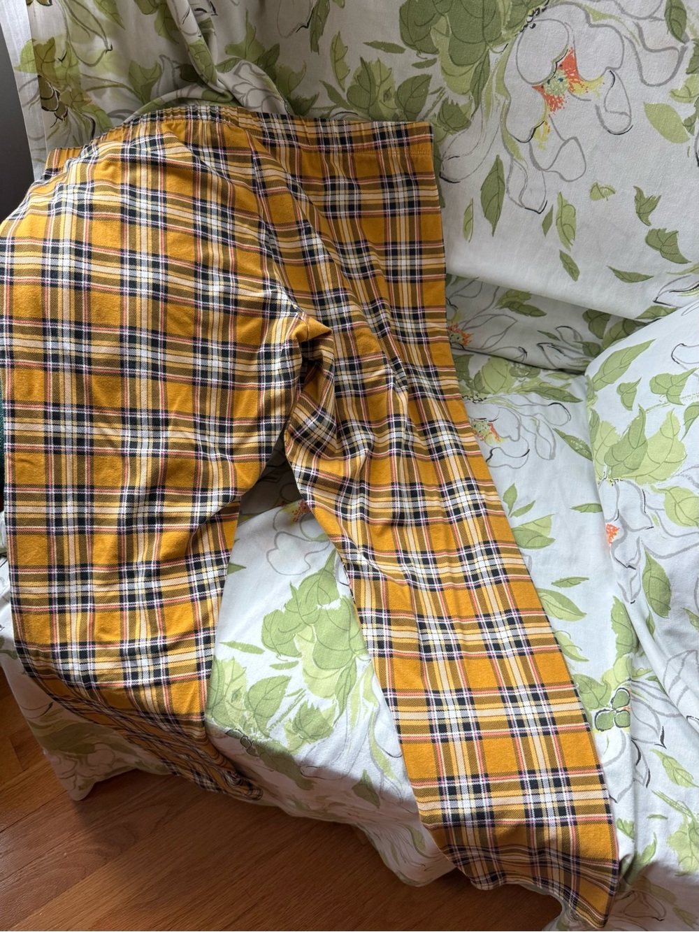 Mustard Plaid Pants - Mustard Yellow